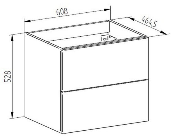 Mereo Mereo, Aira, kúpeľňová skrinka s keramickým umývadlom 61 cm, MER-CN720