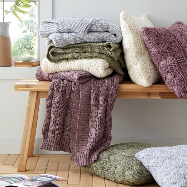 Zelená pletená deka 130x170 cm Chunky Marl Knit – Catherine Lansfield