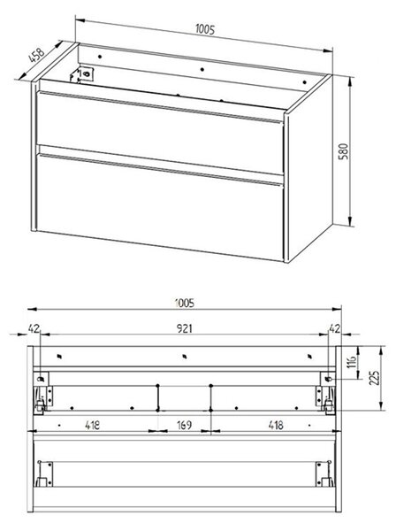 Mereo Mereo, Opto, kúpeľňová skrinka s keramickým umývadlom 101 cm, biela, dub, biela/dub, čierna, MER-CN942