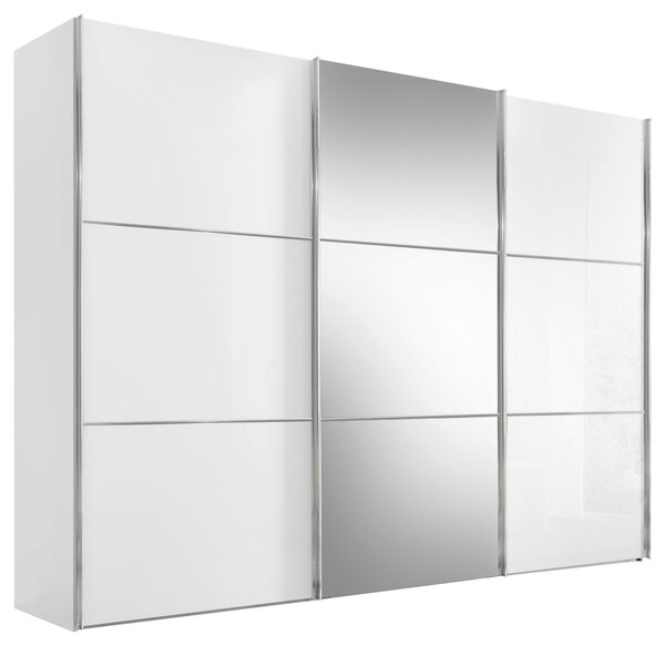 ŠAT. SKRIŇA S POSUV. DVERAMI, biela, 249/222/68 cm Moderano - Skrine