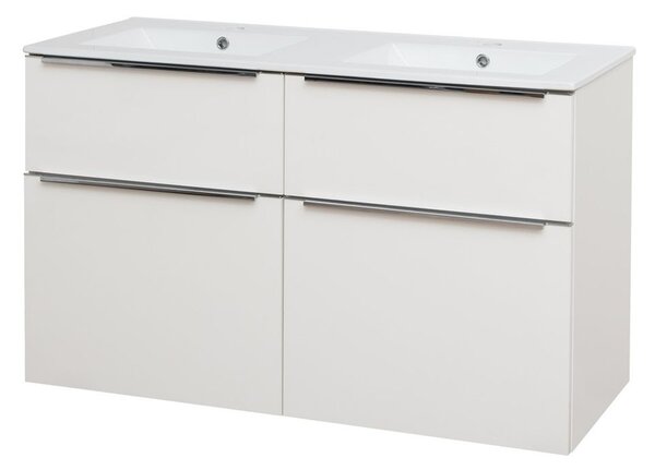 Mereo Mereo, Mailo, kúpeľňová skrinka s keramickým umývadlom 121 cm, chrómové madlo, MER-CN513