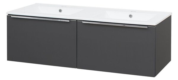 Mereo Mereo, Mailo, kúpeľňová skrinka s keramickým umývadlom 121 cm, chrómové madlo, MER-CN538