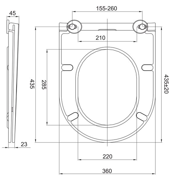 Mereo Mereo, WC závesné kapotované, RIMLESS, 490x370x360, keramické, vr. sedátka CSS113S, MER-VSD82S