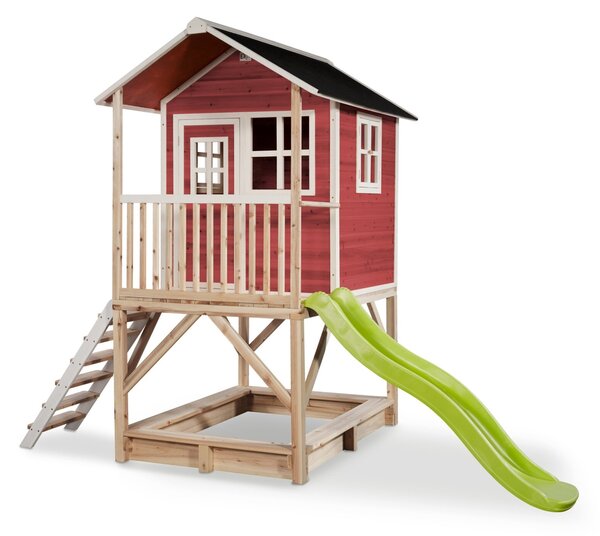 EXIT Detský domček so šmykľavkou Loft 500 - červený