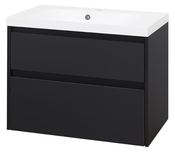 Mereo Mereo, Opto, kúpeľňová skrinka s umývadlom z liatého mramoru, 81 cm, biela, dub, biela/dub, čierna, MER-CN941M