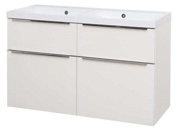 Mereo Mereo, Mailo, kúpeľňová skrinka s umývadlom z liateho mramoru 121 cm, chrómové madlo, MER-CN513M