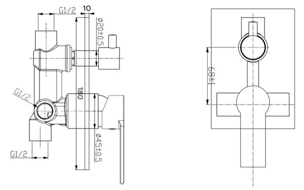 Mereo Mereo, Sprchový set s dvojcestnou podomietkovú batérií, MER-CB650SD1