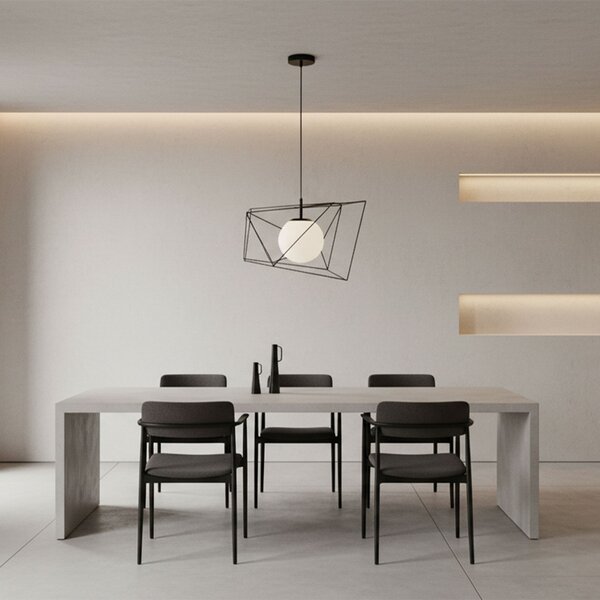 Toolight Toolight, závesná stropná lampa 1xE27 APP1022-1CP, čierna-biela, OSW-06112
