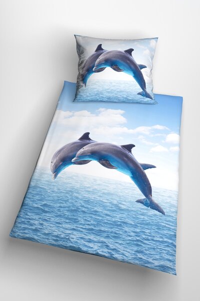 Glamonde luxusné obliečky Delfini , ktoré vám pripomenú leto a krásu delfínov. Obliečky pre teenagerov. 140×200 cm