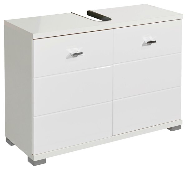 SKRINKA POD UMÝVADLO, biela s vysokým leskom, biela, 80/57/31 cm Xora - Kúpeľňové skrinky