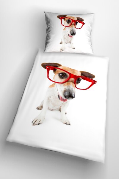 Glamonde luxusné obliečky Hipster Dog vystihujúce záujmy mládeže. Darujte štýlové obliečky! 140×200 cm