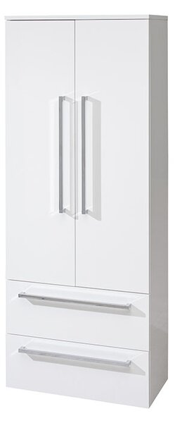 Mereo Mereo, Bino, kúpeľňová skrinka vysoká, dvojitá, 163 cm, biela, biela/dub, MER-CN669