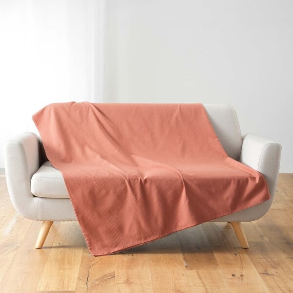 Pléd v tehlovej farbe 220x240 cm Lucile – douceur d'intérieur