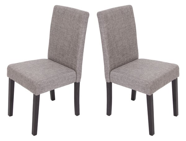 Jedálenská stolička Litta sivá látka (SET 2 ks) - Tmavo hnedá