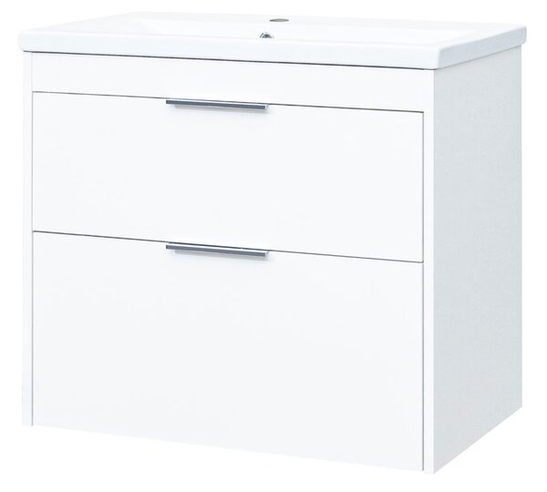 Mereo Mereo, Vigo, kúpeľňová skrinka s keramickým umývadlom 81 cm, biela, dub, MER-CN312