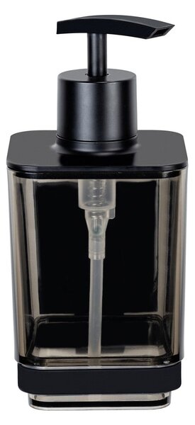 Čierny samodržiaci plastový dávkovač mydla 340 ml Quadro – Wenko