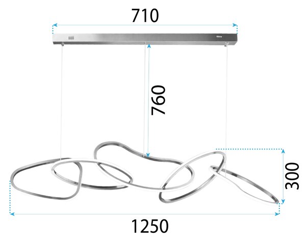 Toolight Toolight, LED stropné svietidlo 60W APP1054-CP, zlatá, OSW-08882