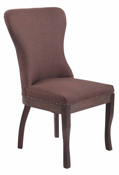 Jedálenská stolička Windsor ~ látka, drevené nohy antik tmavé - Hnedá