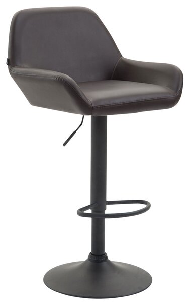 Barová stolička Braga ~ koženka, čierna podnož - Hnedá