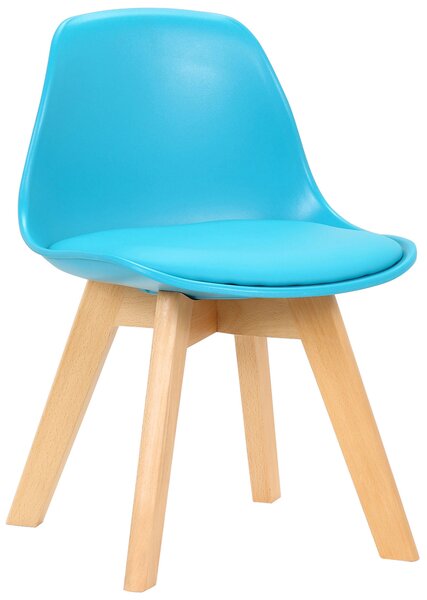 Detská stolička Lindi ~ plast, drevené nohy natura Farba Modrá