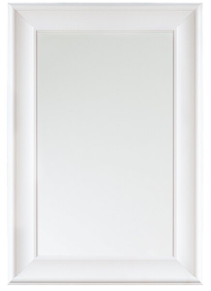 Závesné nástenné zrkadlo biele 61 x 91 cm zo syntetického materiálu inšpirovaného minimalistickým štýlom v škandinávskom štýle