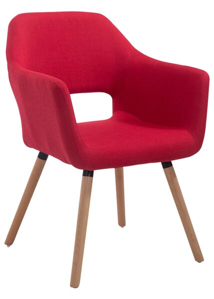 Jedálenská stolička Auckland látka, drevené nohy natura Farba Červená