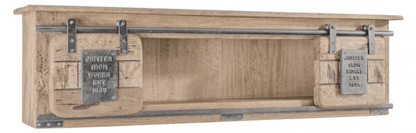 IRON Nástenná polica mango 130x25x35, bielená, lakovaná