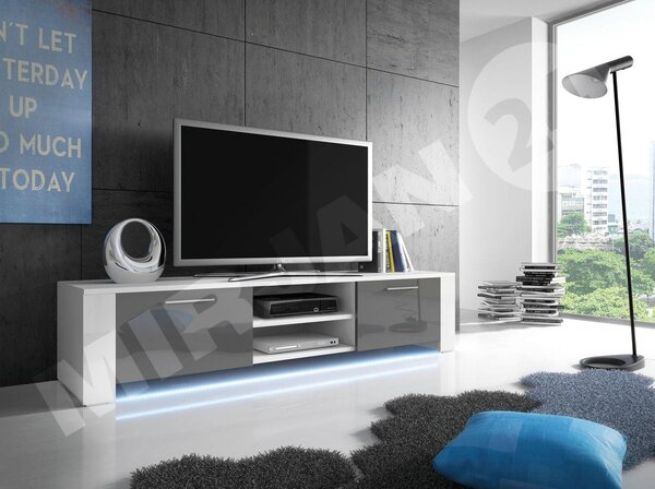 Mirjan24 TV stolík Cleo IX, Farby: biela / čierny lesk 5902928063554