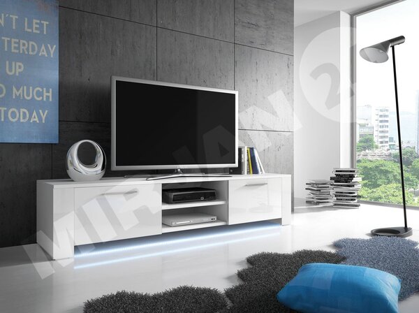 Mirjan24 TV stolík Cleo IX, Farby: biela / šedý lesk 5902928063547