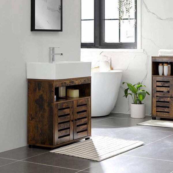 Hnedá Kúpeľňová skrinka pod umývadlo 60 × 30 × 63 cm SONGMICS