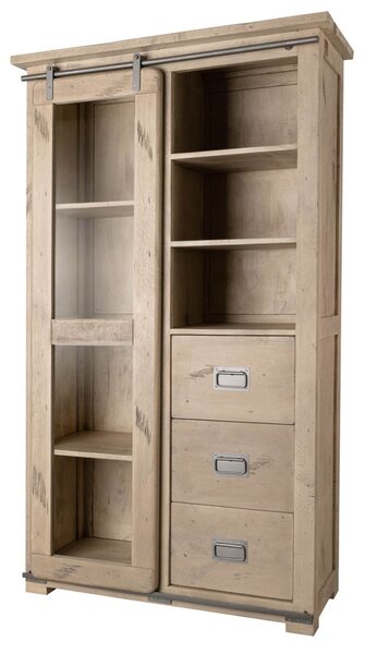 IRON Vitrína Mango 100x45x175 bielený, lak