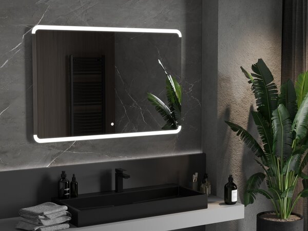 Mexen Nida, LED kúpeľňové zrkadlo s podsvietením 120x80 cm, 6000K, ochrana proti zahmlievaniu, 9806-120-080-611-00