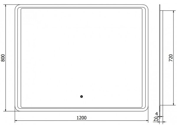 Mexen Zusa, LED kúpeľňové zrkadlo s podsvietením 120x80 cm, 6000K, ochrana proti zahmlievaniu, 9808-120-080-611-00