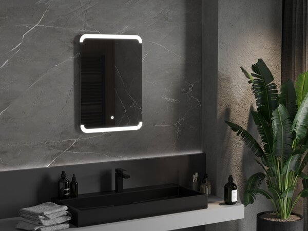 Mexen Nida, LED kúpeľňové zrkadlo s podsvietením 50x70 cm, 6000K, ochrana proti zahmlievaniu, 9806-050-070-611-00