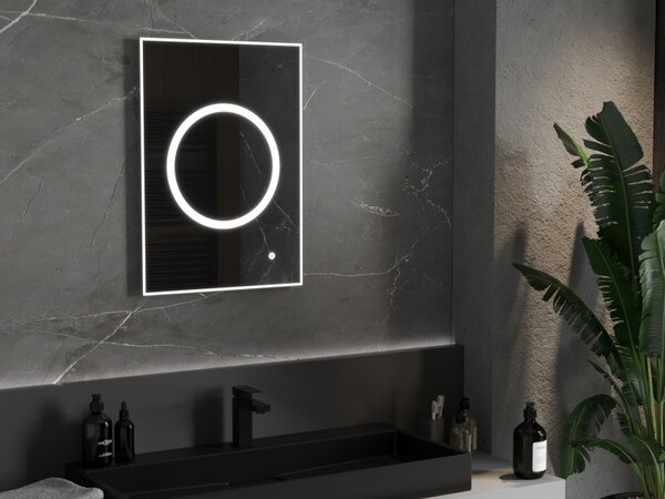 Mexen Koga, LED kúpeľňové zrkadlo s podsvietením 50 x 70 cm, 6000K, ochrana proti zahmlievaniu, 9821-050-070-611-00