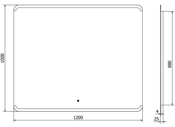 Mexen Nida, LED kúpeľňové zrkadlo s podsvietením 120x100 cm, 6000K, ochrana proti zahmlievaniu, 9806-120-100-611-00