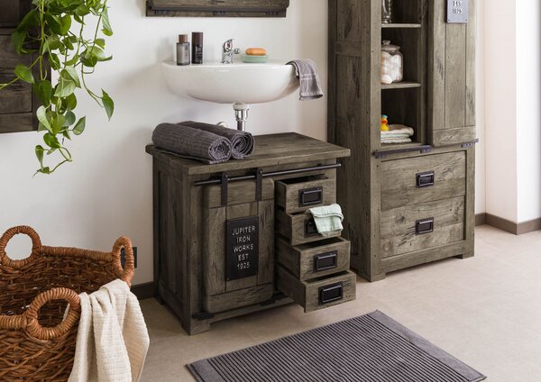 IRON Komoda Mango 70x40x60 šedá, lakovaná