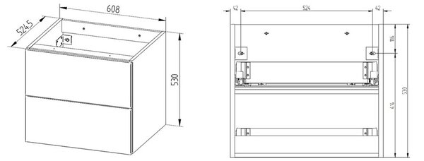 Mereo Mereo, Ponte, kúpeľňová skrinka 61 cm, MER-CN220S