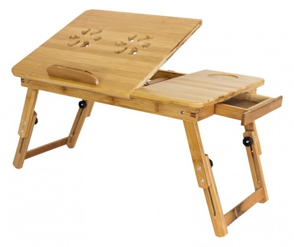 Multifunkčný skladací stolík pod notebook - drevený, 15 s ventilátorom