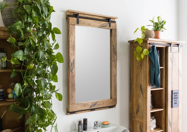 IRON Zrkadlo Mango 65x6x110 prírodné, lakované