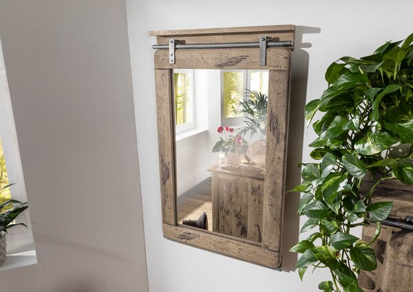 IRON Zrkadlo Mango 60x8x100 bielené, lakované