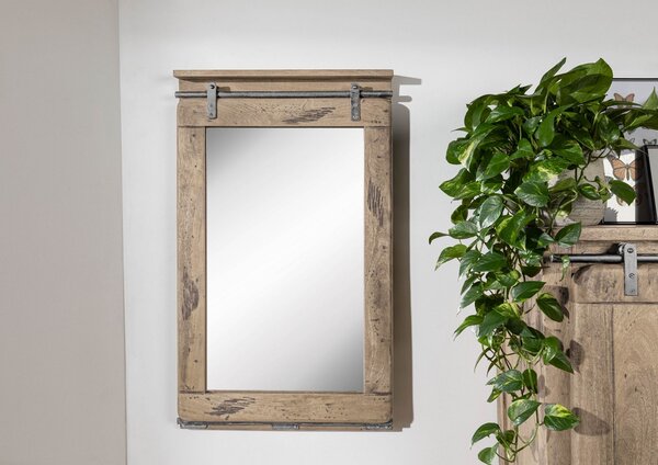 IRON Zrkadlo Mango 60x8x100 bielené, lakované
