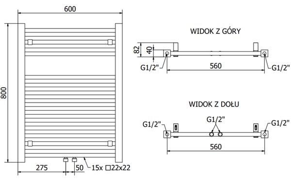 Mexen Pluton vykurovacie teleso 800 x 600 mm, 471 W, biela, W106-0800-600-00-20