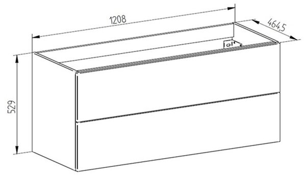 Mereo Mereo, Aira, kúpeľňová skrinka s keramickým umývadlom 121 cm, MER-CN733