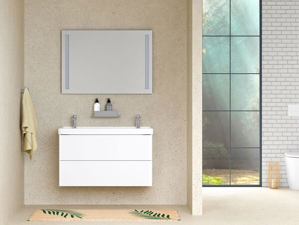 Mereo Siena, kúpeľňová skrinka 100 cm, biela lesk, MER-CN412S