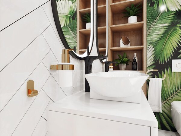 BISK Erga Nature Gold, nástenný dávkovač mydla, zlatá lesklá, ERG-05850