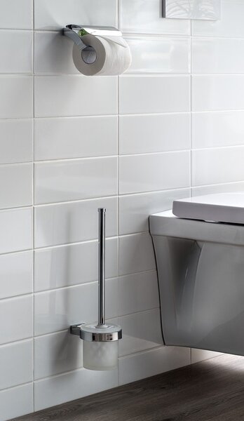 BISK Erga NATURA, toaletná WC kefa na stenu, chrómová, ERG-04308