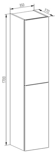 Mereo Mereo, Aira, kúpeľňová skrinka 170 cm vysoká, ľavé otváranie, MER-CN714LN