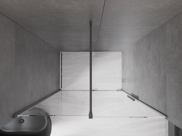 Mexen Velar, posuvné dvere do otvoru 140x200 cm, 8mm číre sklo, grafitová matná, 871-140-000-01-66