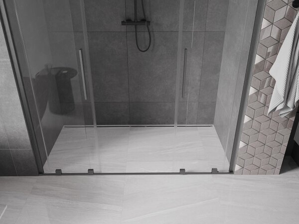 Mexen Velar Duo, posuvné dvere do otvoru 170x200 cm, 8mm číre sklo, grafitová matná, 871-170-000-02-66
